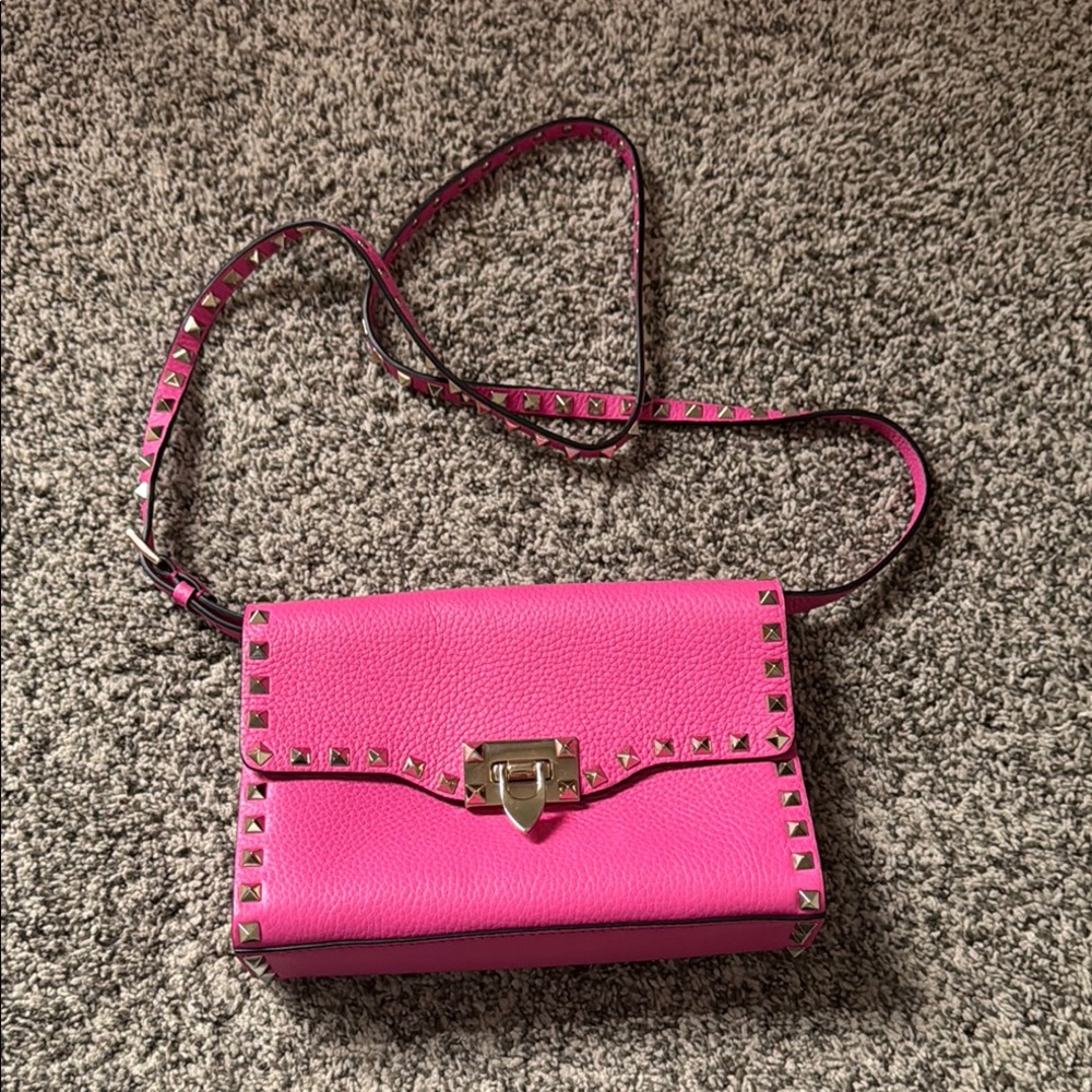 Valentino Pink Studded Crossbody Bag like new